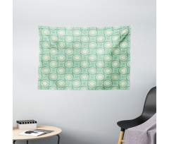 Circles Dots Wavy Squares Wide Tapestry