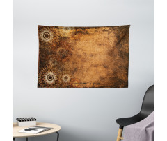 Aged Texture Vintage Floral Wide Tapestry