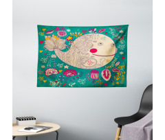 Happy Sea Giant Blooms Wide Tapestry