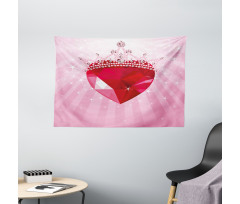 Red Heart Crown Girls Wide Tapestry