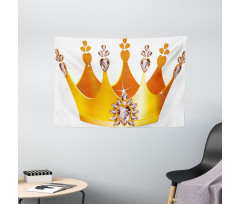 Cartoon Princess Crown Wide Tapestry