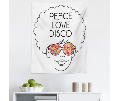 Hippi Mikrofiber Duvar Halısı Barış Aşk Disko