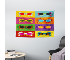 Colorful Pop Sunglasses Wide Tapestry