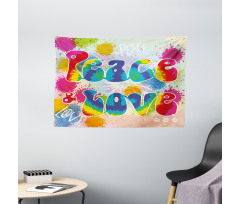 Peace and Love Funky Wide Tapestry