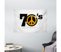 70's Peace Daisies Wide Tapestry