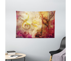 Colorful Notes Composition Wide Tapestry