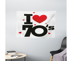 Seventies Hearts Wide Tapestry