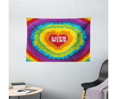 Love Wins Tie Dye Effect Wide Tapestry
