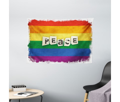 Grunge Flag Peace Word Wide Tapestry