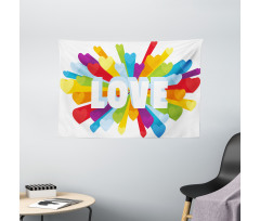 Love Burst Gay LGBT Wide Tapestry