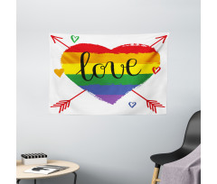 Heart Arrows Love Doodle Wide Tapestry