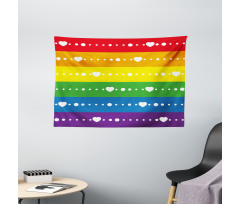 Gay Pride Flag Dots Wide Tapestry