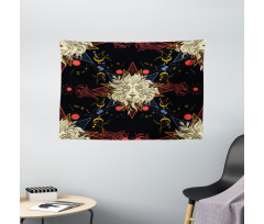 Medieval Mystic Lion Wide Tapestry