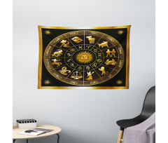 Signs Circle Sun Moon Wide Tapestry