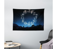 Sketchy Zodiacal Sign Wide Tapestry