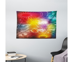 Rainbow Colored Chart Wide Tapestry