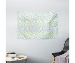 Retro Circles Inner Dots Wide Tapestry