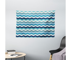 Retro Zig Zag Stripes Wide Tapestry