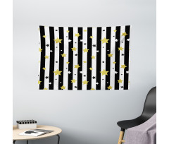 Vertical Lines Stars Wide Tapestry