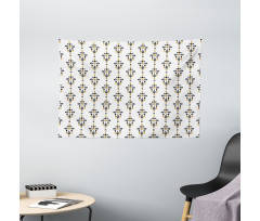 Geometric Aztec Art Wide Tapestry