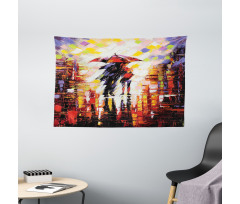 Romantic Painting Couple Wide Tapestry