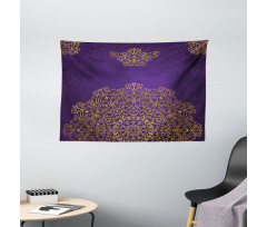 Ornate Swirl Motif Wide Tapestry