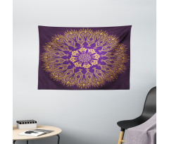 Round Folkloric Pattern Wide Tapestry