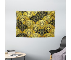Scale Style Circles Wide Tapestry