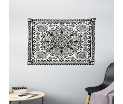 Lace Paisley Black Mehndi Wide Tapestry