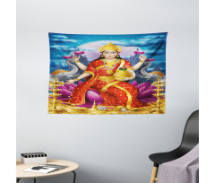 Figure of Wealth Festive Wide Tapestry