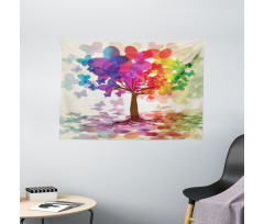 Colorful Spring Tree Wide Tapestry