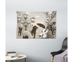 Kissing Couples Music Wide Tapestry