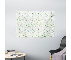Green Toned Polka Dots Wide Tapestry