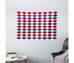 Red Half Triangles Wide Tapestry