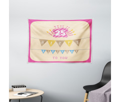 Flags Pink Frame Wide Tapestry