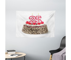 Chocolate Cherry Cake Wide Tapestry