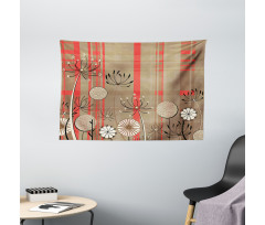 Vintage Style Botany Artsy Wide Tapestry