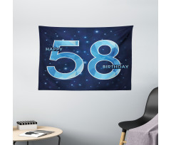 Number Night Sky Age Wide Tapestry