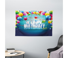 Surprise Party 3D Text Wide Tapestry