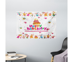 Joyful Mouses Party Mood Wide Tapestry