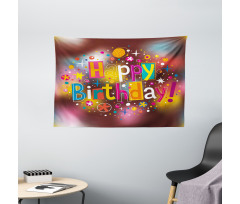 Birthday Message Fun Wide Tapestry