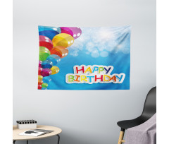 Vibrant Balloons Sky Wide Tapestry