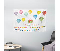 Watercolor Birthday Wide Tapestry