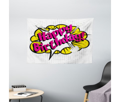 Pop Art Greeting Dots Wide Tapestry