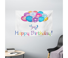 Balloon Bouquet Hearts Wide Tapestry