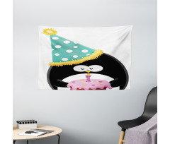 Party Hat Cake Newborn Wide Tapestry