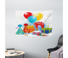 Pie Hats Presents Ballons Wide Tapestry