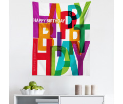 Doğum Günü Mikrofiber Duvar Halısı Rengarenk Yaş Günü