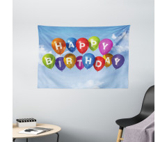 Balloons Letters Sky Wide Tapestry