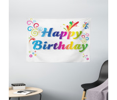 Birthday Message Wide Tapestry